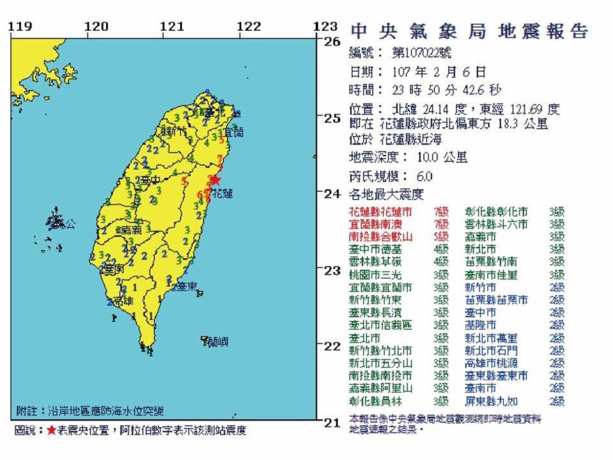 0206花蓮強震 氣象局:不排除還有更大地震