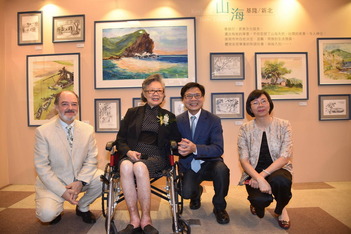梁丹丰教授與葉俊榮部長、曾淑賢館長、墨西哥駐臺代表Martin Torres於展場合影