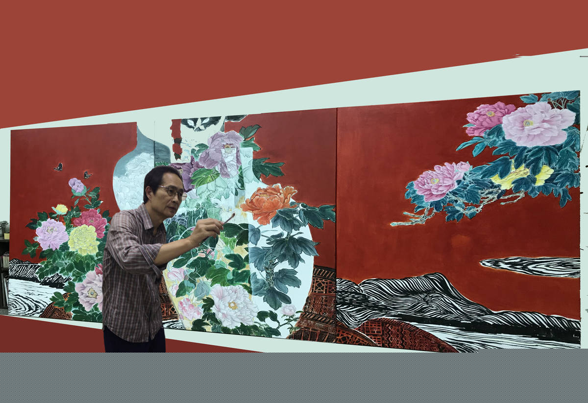 迎接花博 畫家吳榮宗興大辦「時間的河．花語錄｣個展