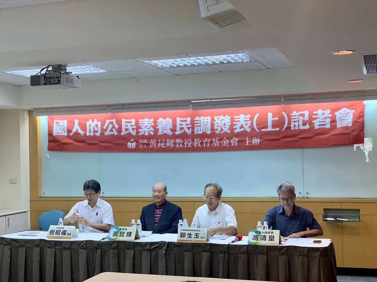 黃昆輝教授教育基金會公布「國人的公民素養民意調查」
