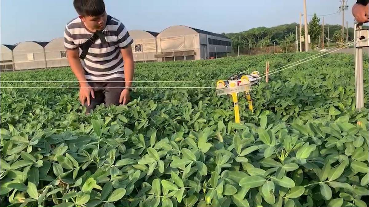 虎尾科大團隊利用落花生行動取像平台進行近距離的拍攝