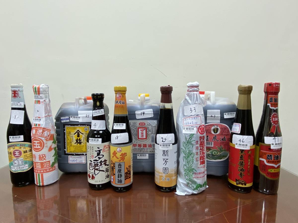 消保處抽查的產品中，所有違規醬油(消保處提供)