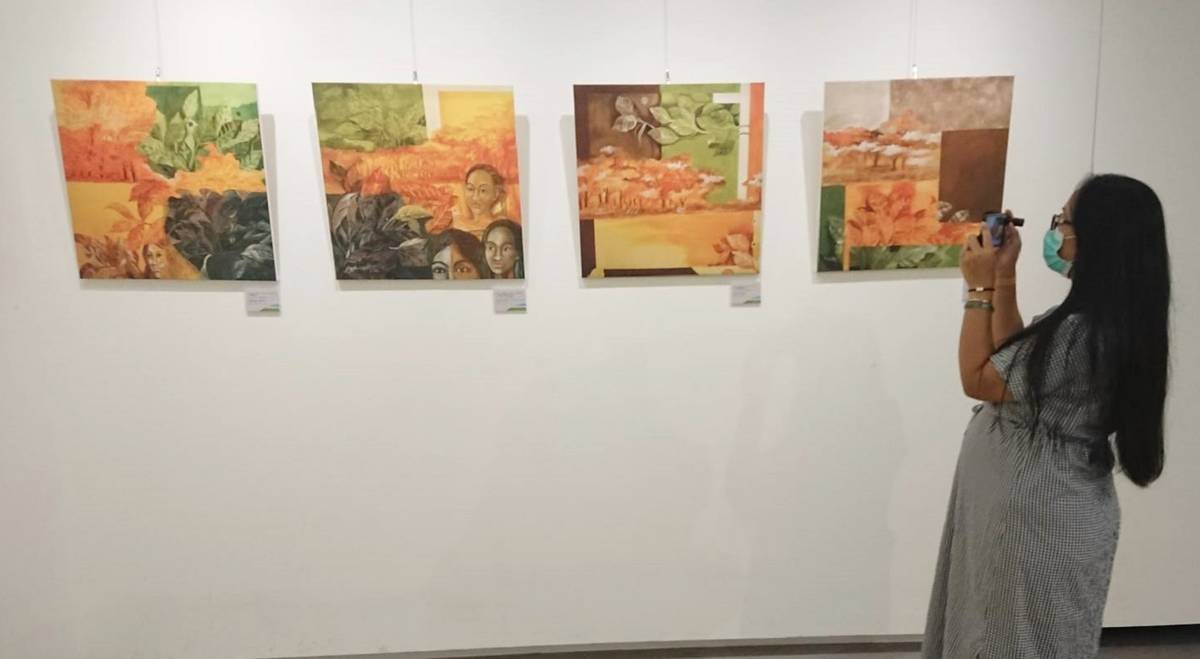 臺菲藝術交流聯合畫展作品多呈現對自然環境的細微觀察與想像。