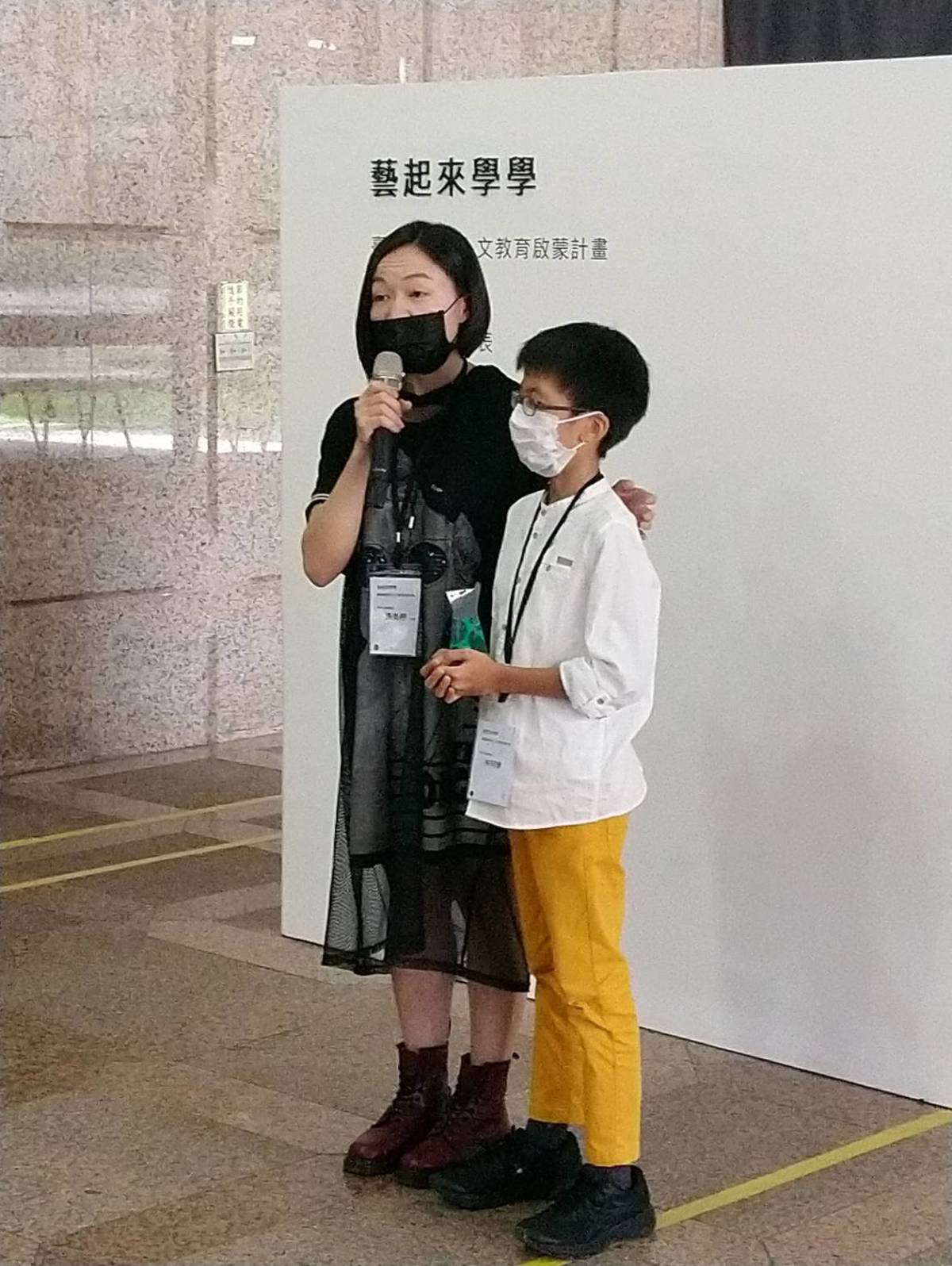 臺中市樂業國小的林同學北上參與記者會分享