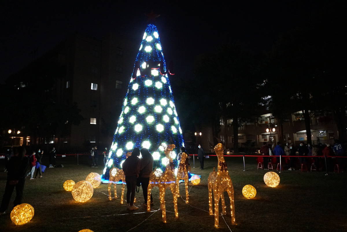 虎尾科大聖誕樹將持續點亮至民國110年1月16日 (照片:虎尾科大)