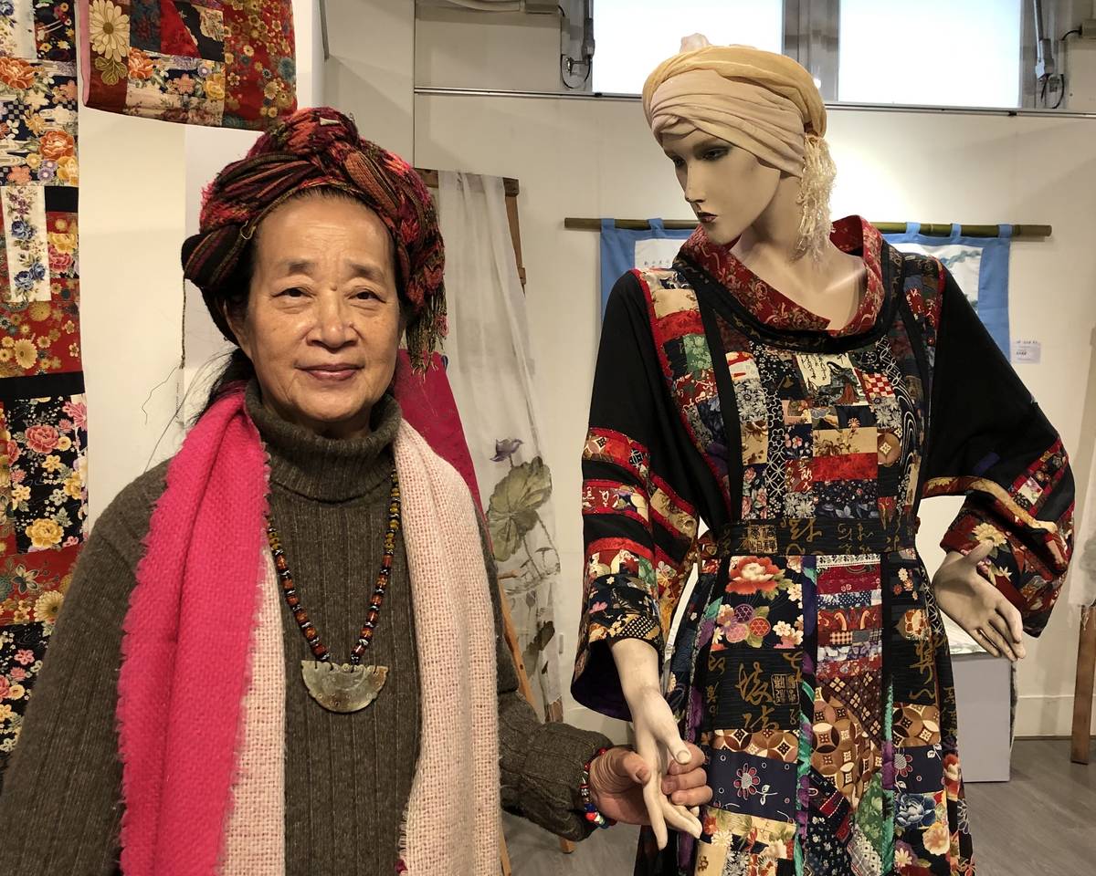 袁陳鳳榮和她的作品「和風味的拼布衣-待嫁新娘」