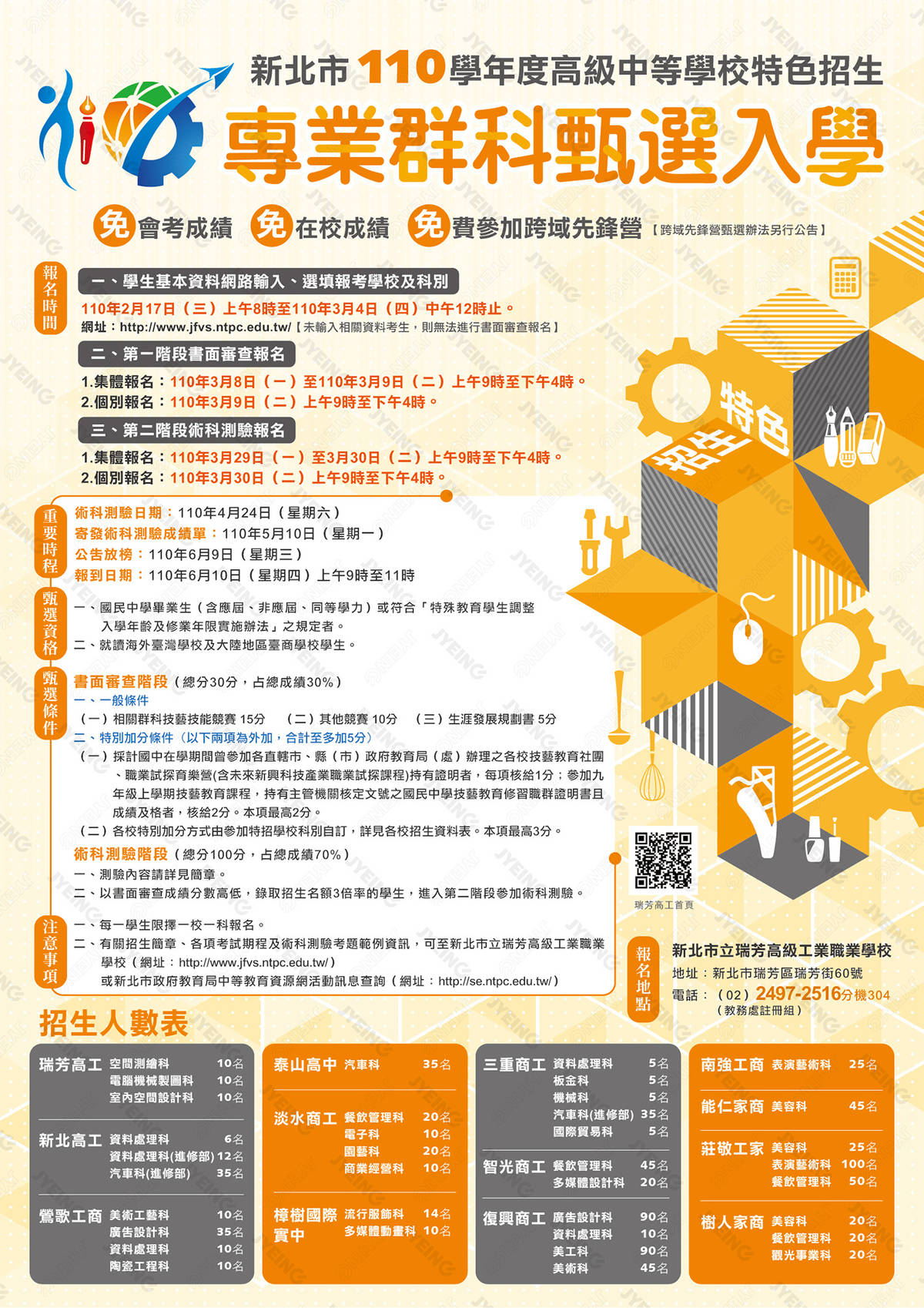 新北巿特招今(17)天起線上報名。
