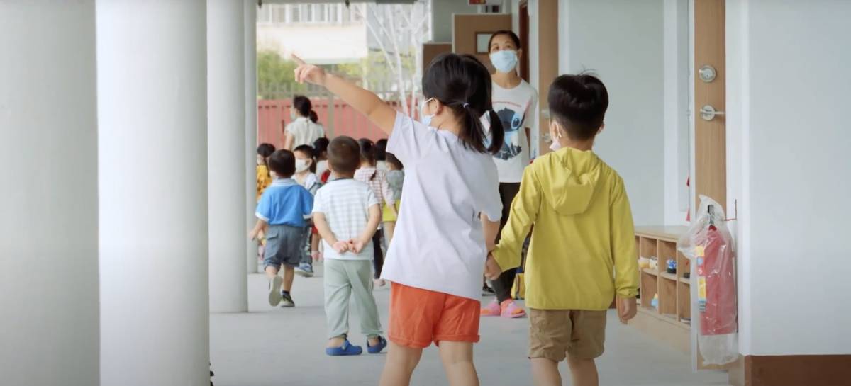 臺中市豐樂幼兒園利用廊道作為幼兒情緒轉換空間