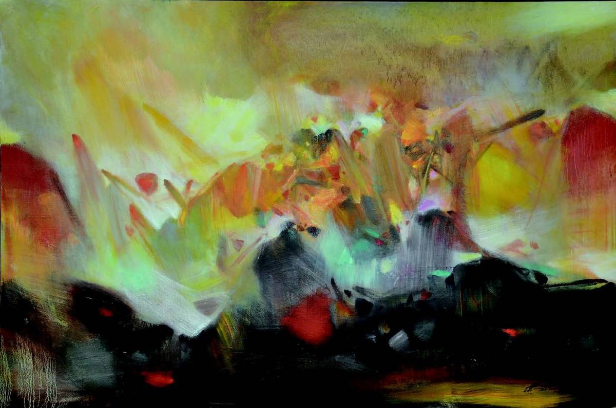 朱德群《奇妙之光》，2006，（臺師大典藏品、圖由臺師大提供）.
