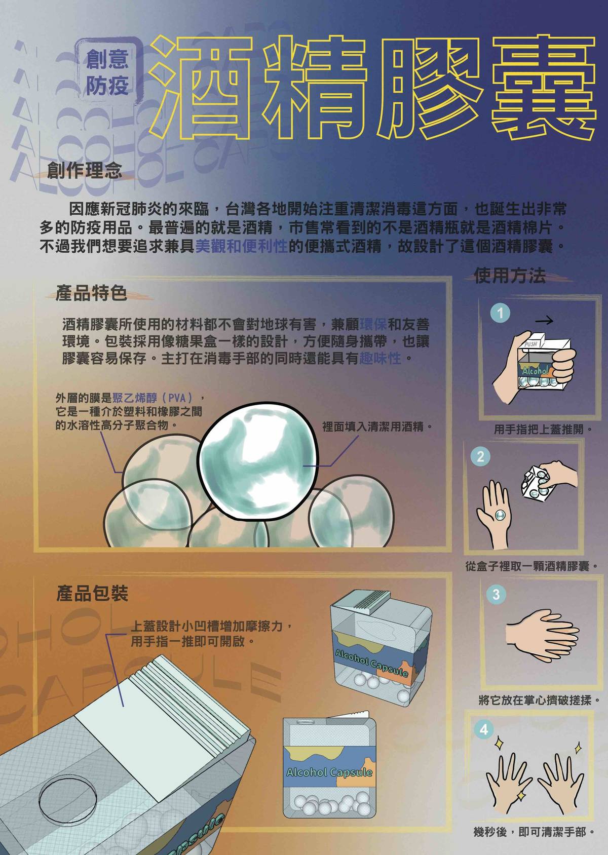 後壁高中的「酒精膠囊」獲金賞(圖片:大葉大學提供）