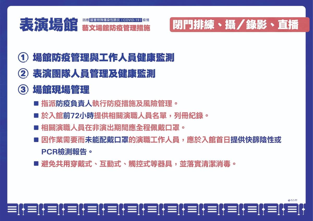 文化部微解封圖卡(指揮中心提供)
