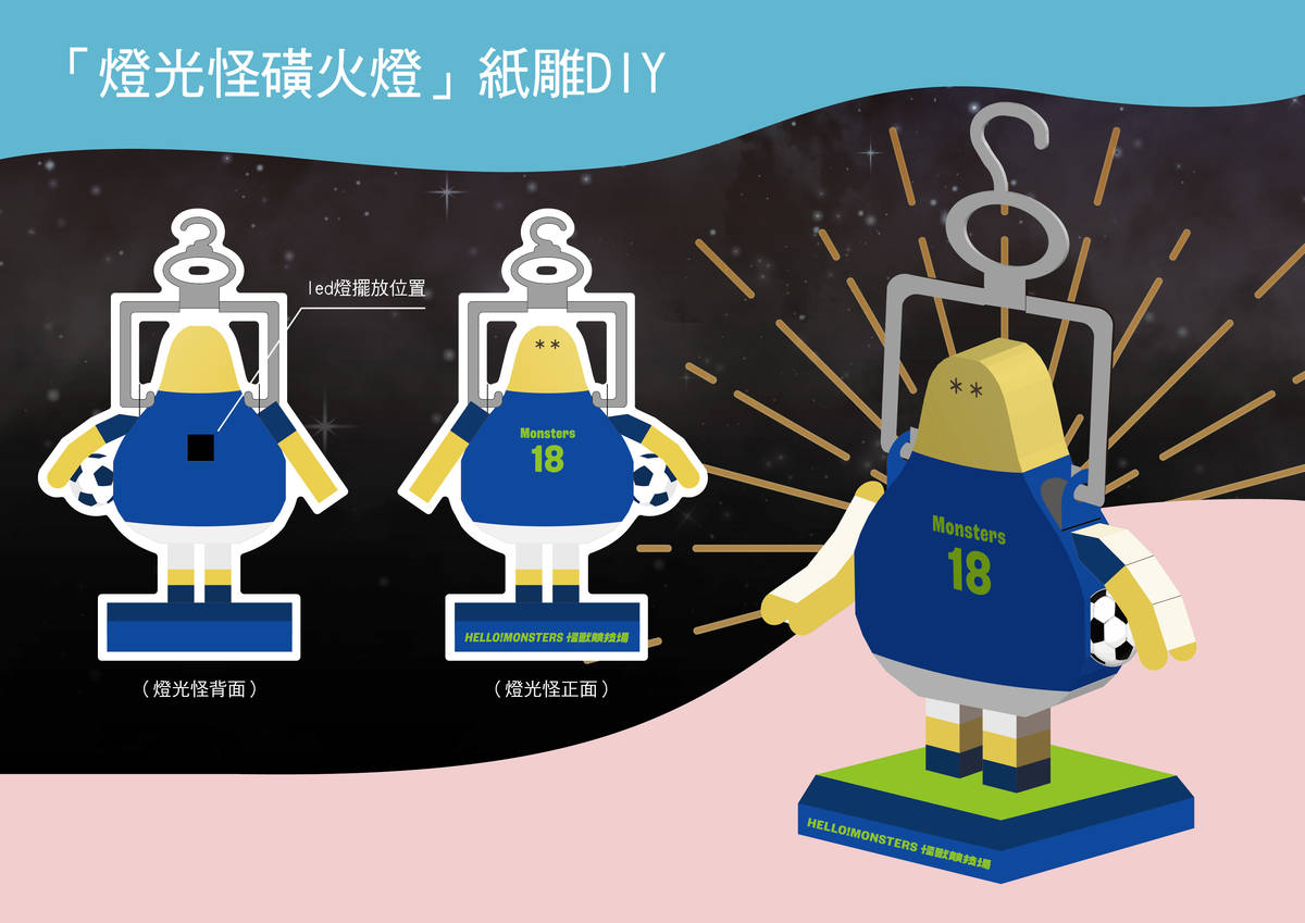「怪獸小學堂」串聯新北市8大藝文館舍，規劃一系列好玩的博物館線上競技遊戲及趣味道具DIY線上活動，圖為新北市立黃金博物館「燈光怪磺火燈」。