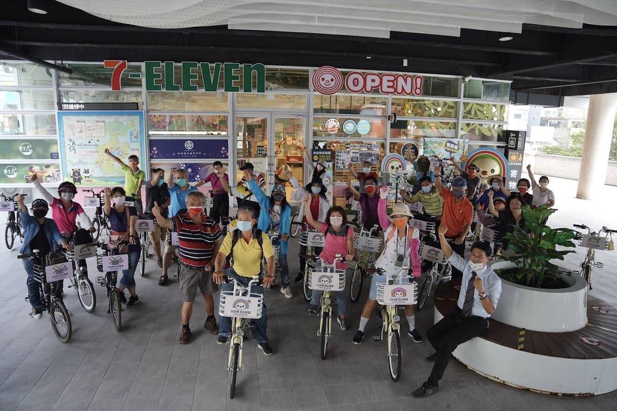 與統一集團OPEN BIKE合作一同農遊日月潭(圖片來源：水保局南投分局提供)