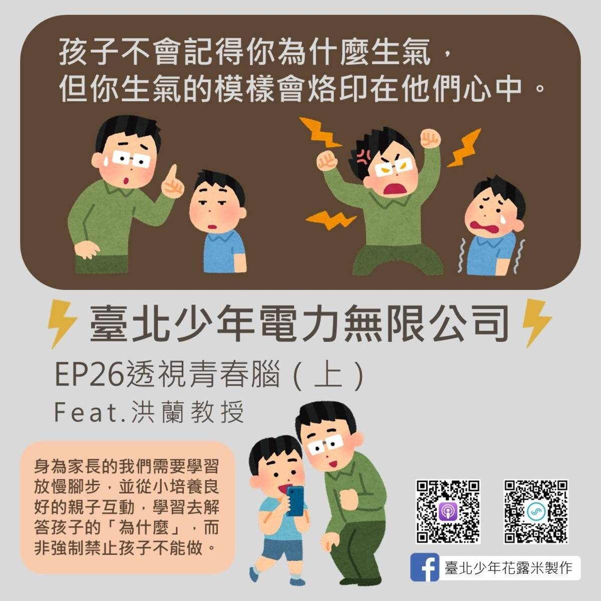 「臺北少年電力無限公司」Podcast頻道邀請洪蘭教授「透視青春腦」