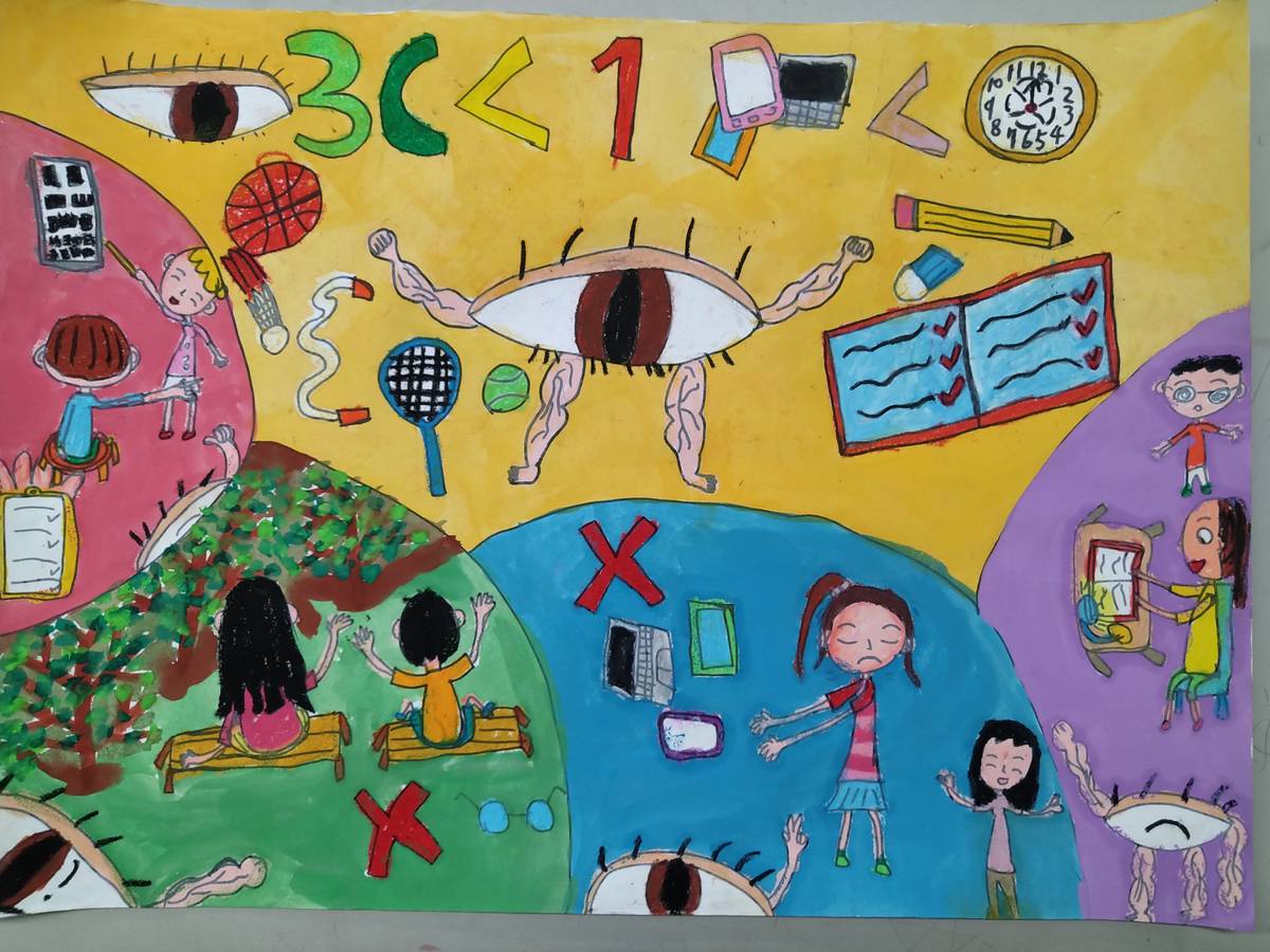 視力保健-109優等學校-雲林縣水林鄉宏仁國民小學-視力保健繪畫第一名黃秀靜同學作品