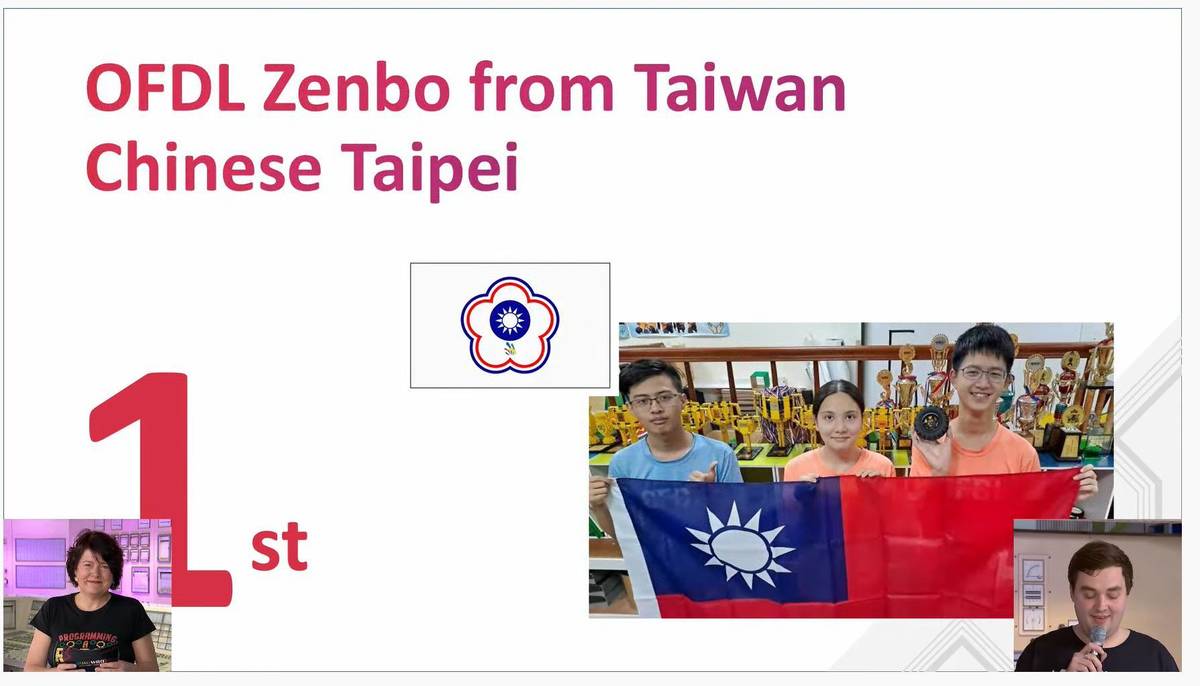 崇倫國中畢業生團隊「崇倫OFDL Zenbo」獲得第1名（圖片來源：臺中市教育局）