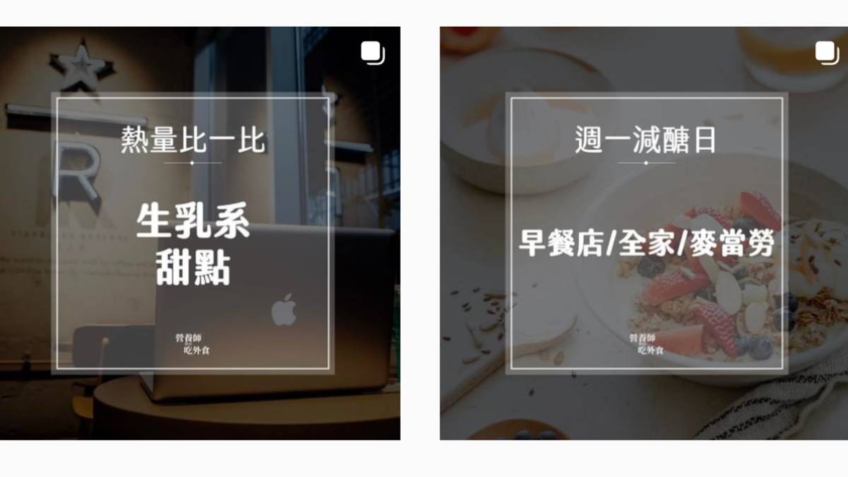粉絲專頁 營養師帶你吃外食 系列貼文