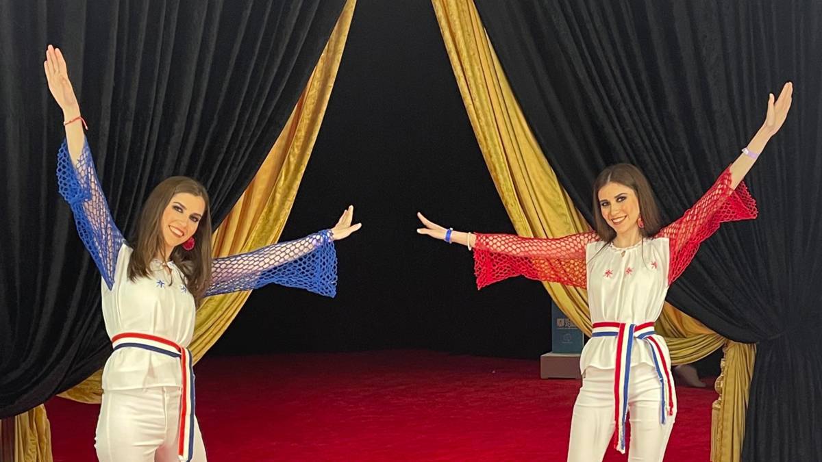 Maria and Pili representing Paraguay at the 2022 World Youth Forum