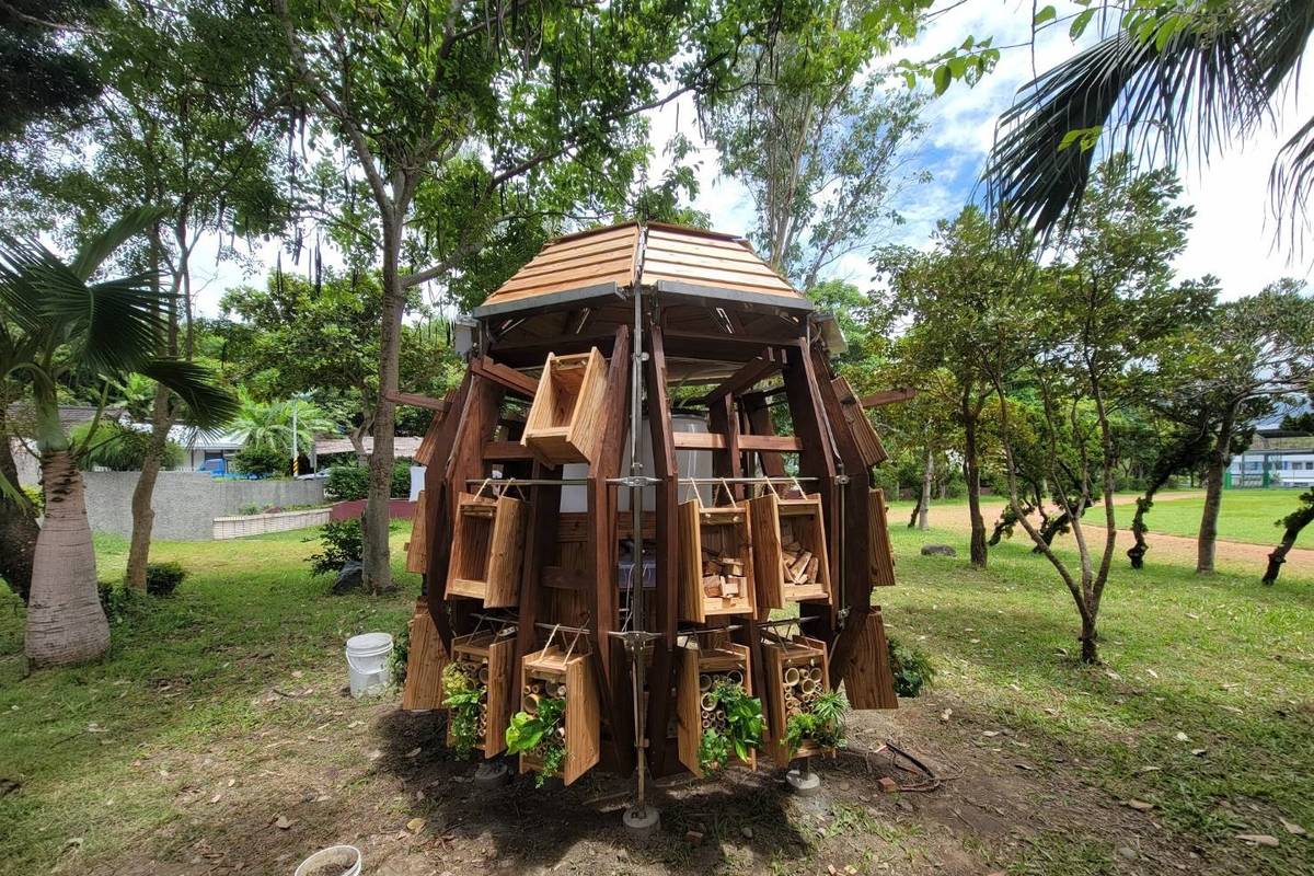 國立陽明交通大學東南亞國際志工團與興隆國小展開「義築」合作計畫，在校園中打造自然建築。