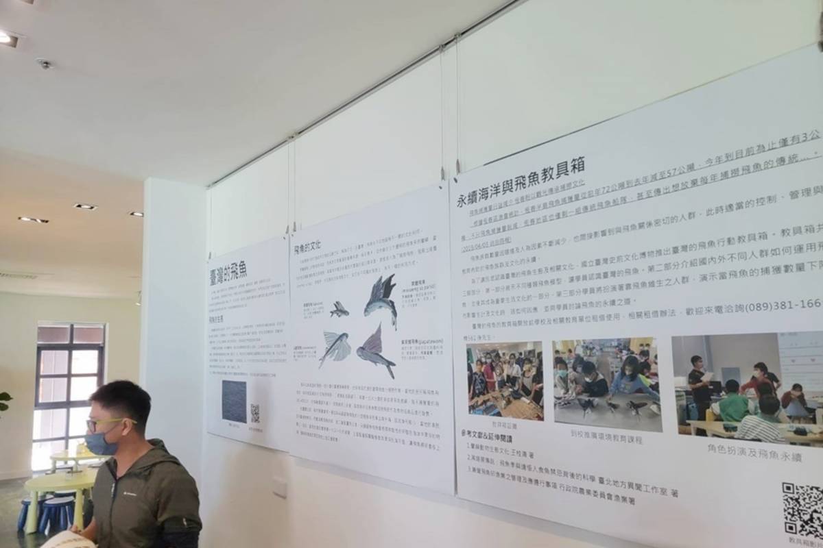 史前館於暑假期間在館內設置飛魚展示空間，可近距離觀察臺灣的飛魚、認識飛魚文化，