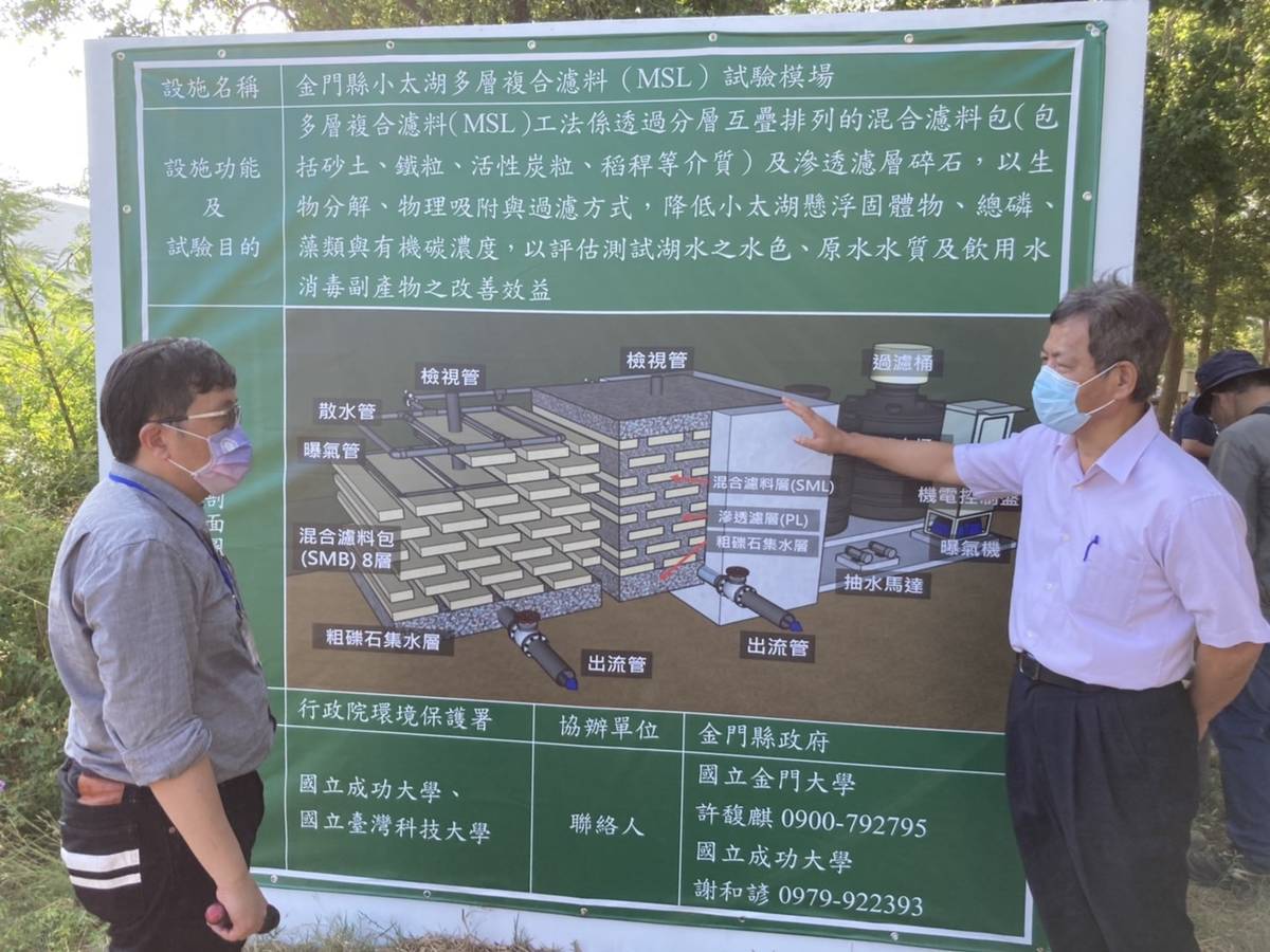水保處顏旭明處長聽取試驗模場解說 (環保署提供)
