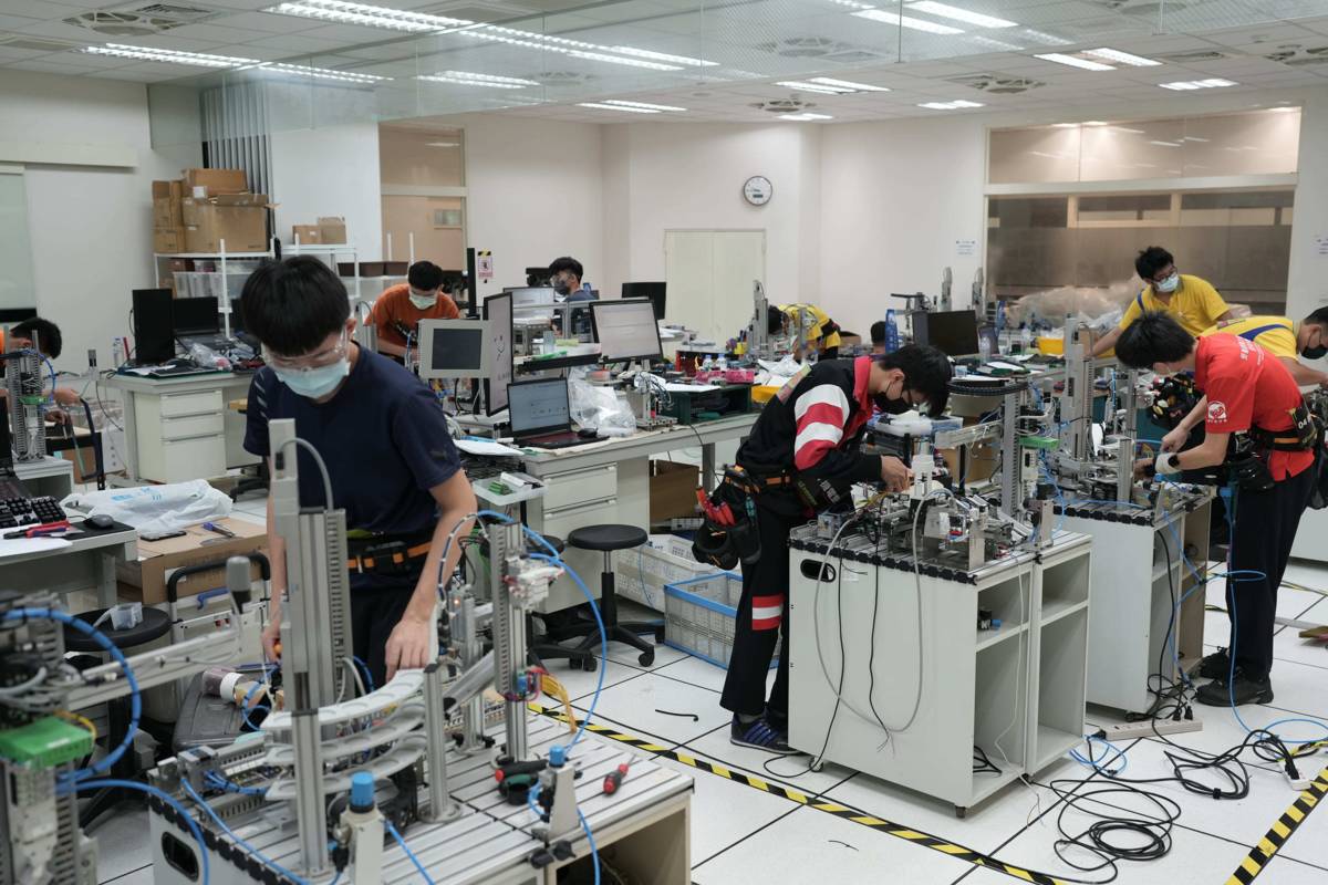 全國技能競賽機電整合職類比賽現場（圖源：勞動部）