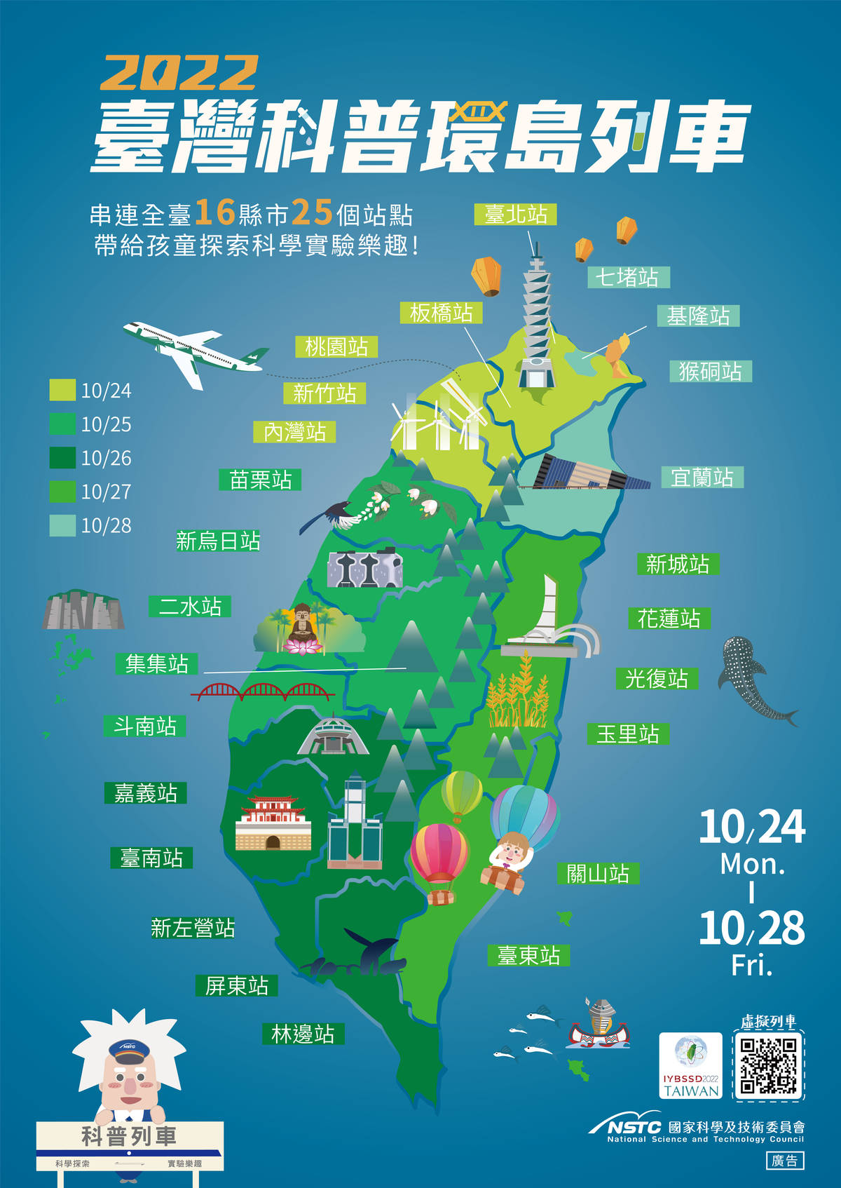 2022年臺灣科普環島列車海報。(國科會提供)