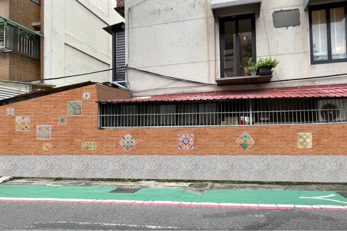 「大直花磚與大直社區的呢喃」的花磚藝術牆面示意圖