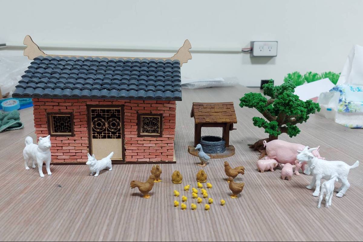 北市青發家教中心寒假推創客課程規劃「3D列印-迷你仿真房屋造景課程」作品示意圖