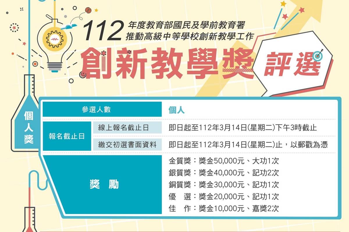 112年度創新教學獎評選宣傳海報
