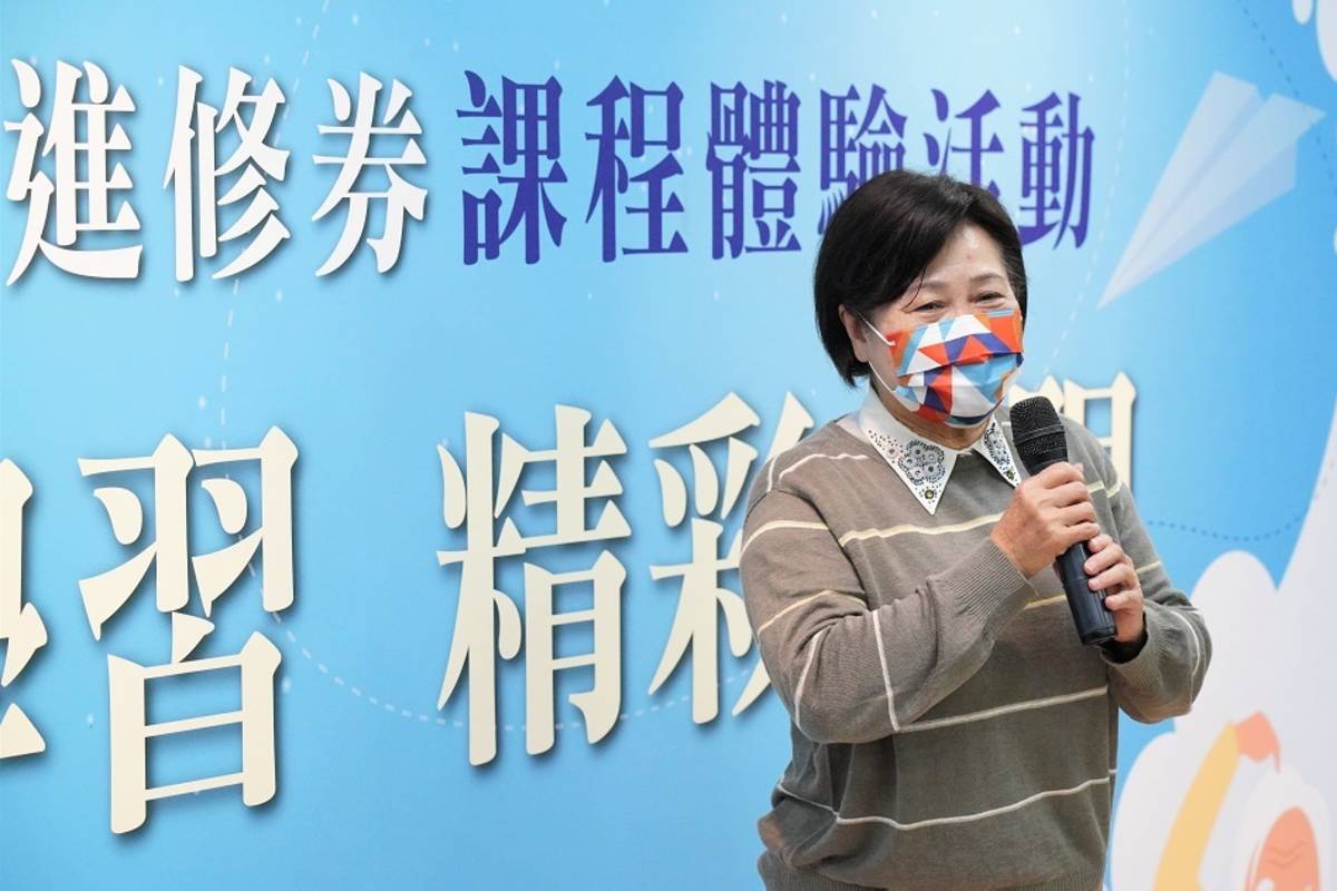 士林社大的資深學員翁何光美女士熱情分享自己的終身學習經驗