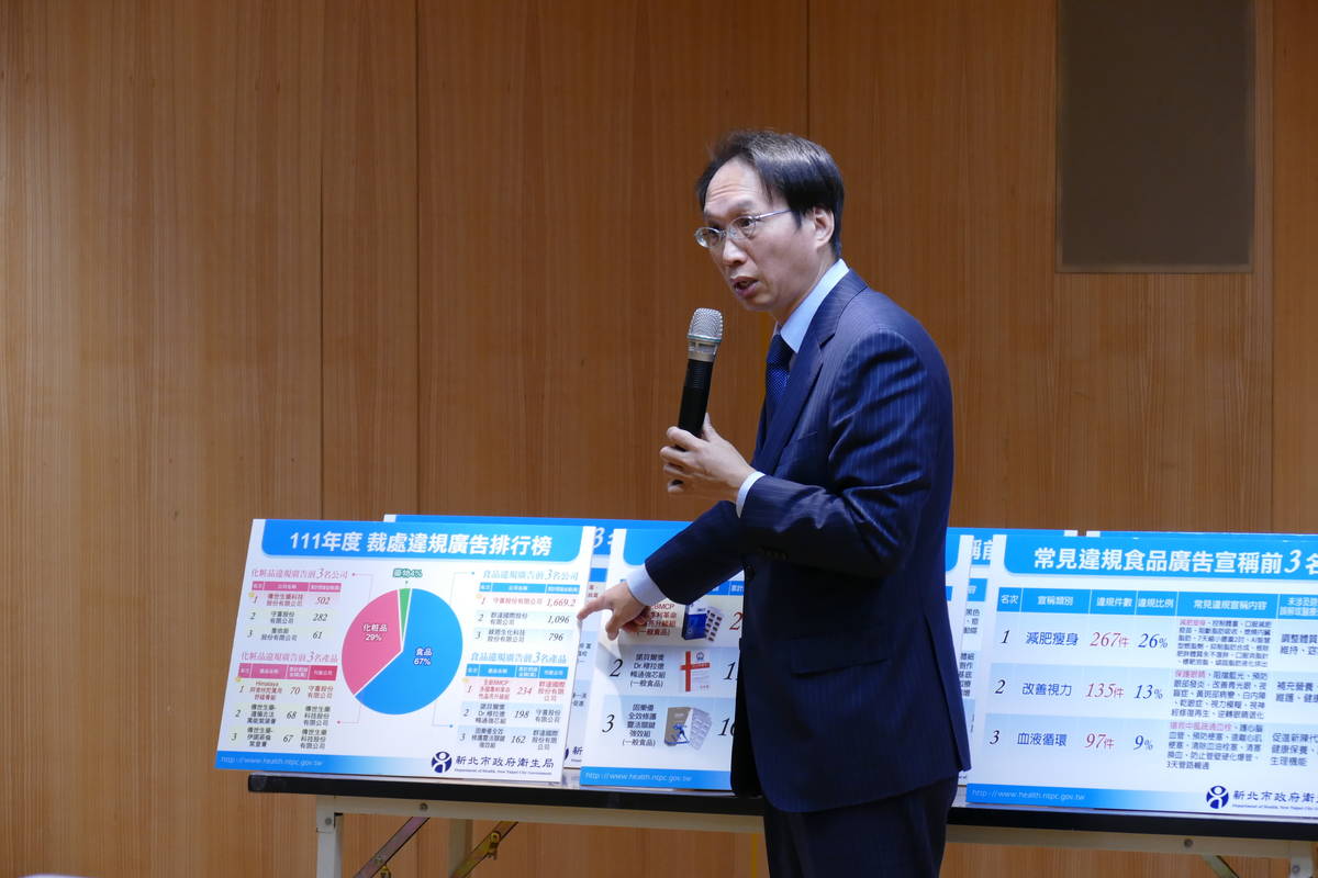 衛生局許朝程副局長公布違規廣告排行