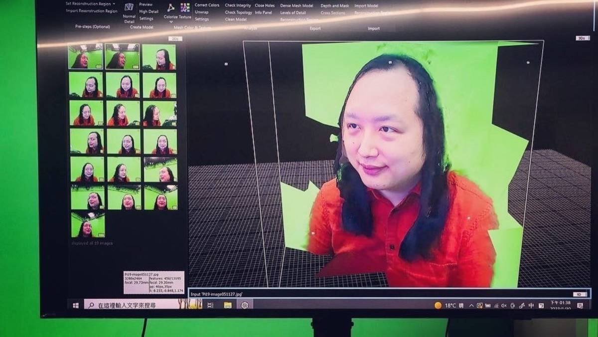 北科大元宇宙XR研發中心為行政院數位部唐鳳部長製作3D虛擬人像 (北科大提供)