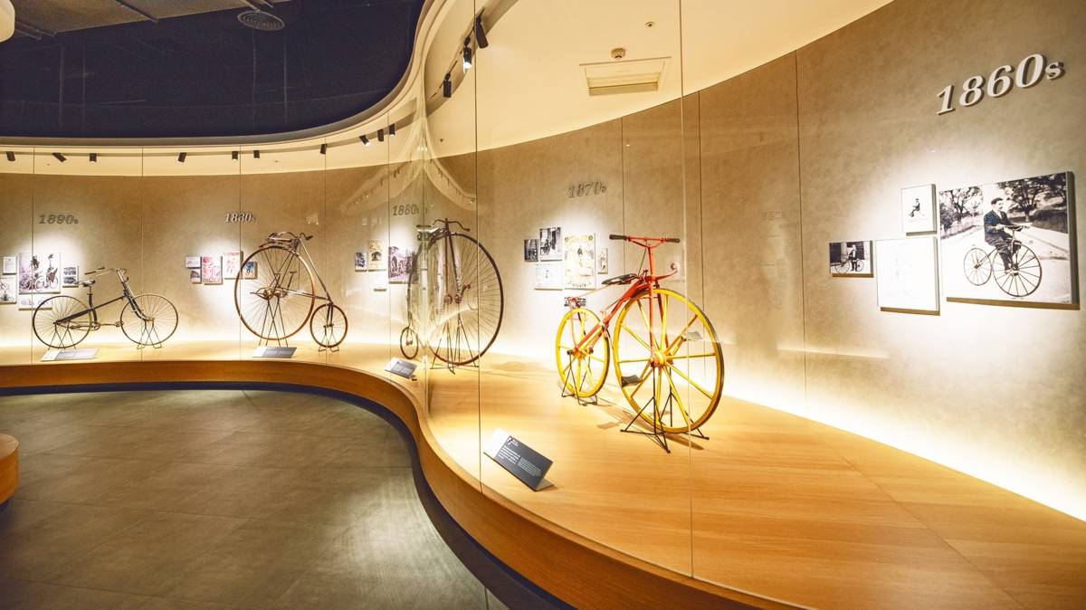 自行車文化探索館中展出自行車發展演進
