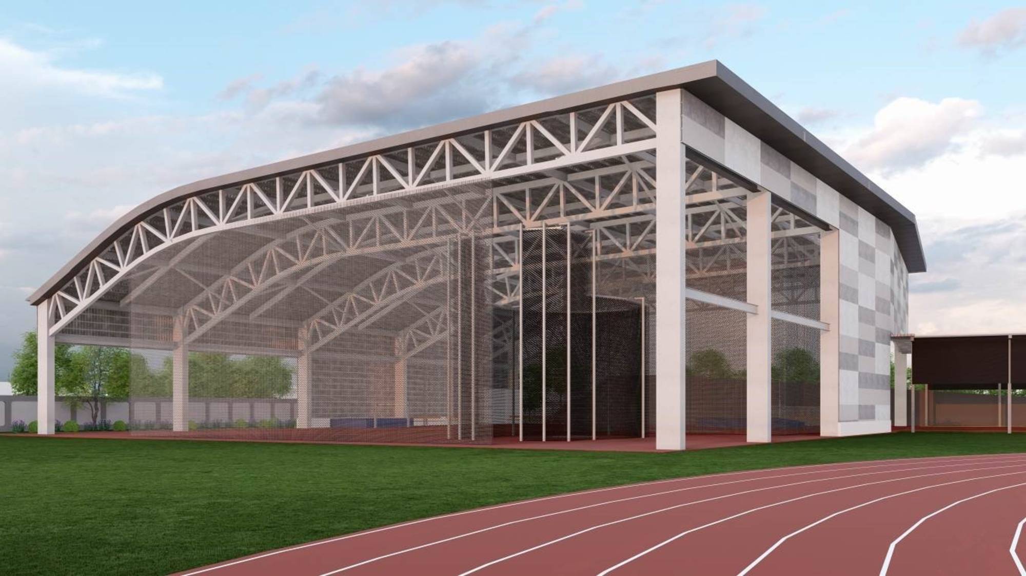 Construction of National Sports Training Center allweather throwing