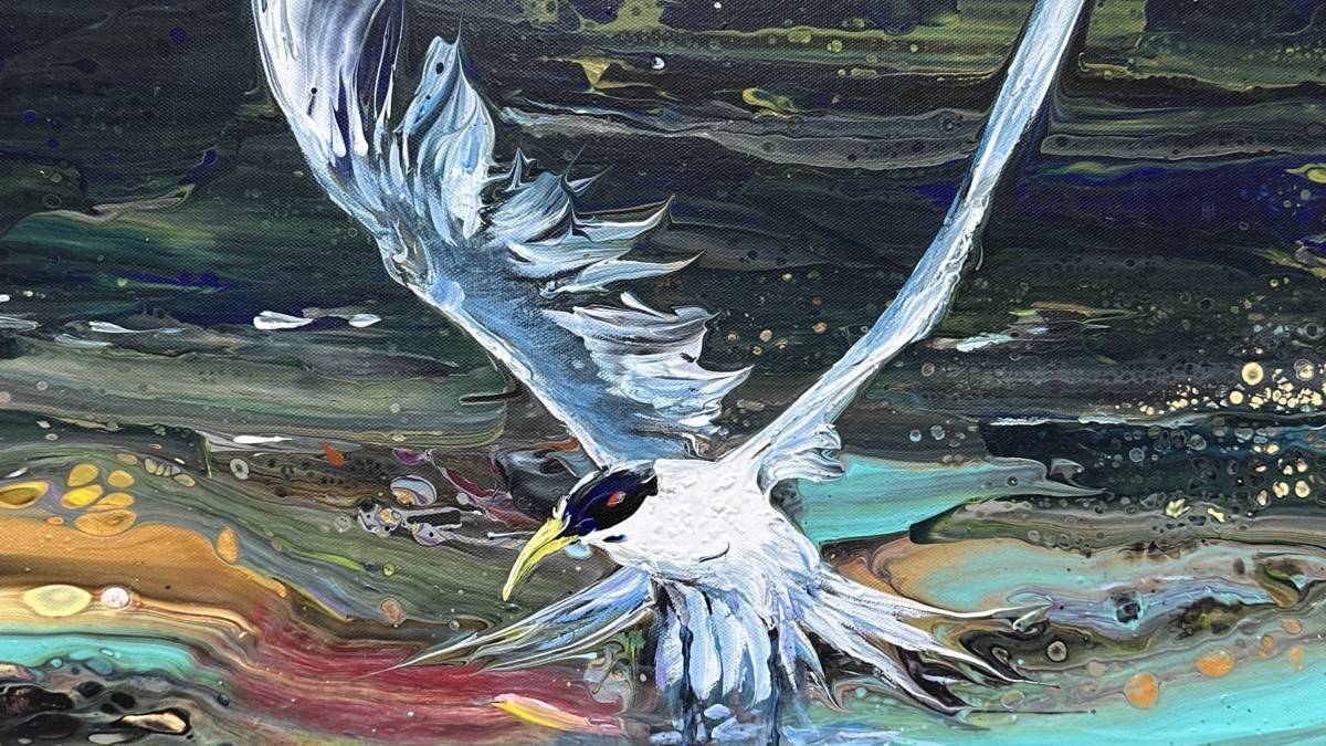 海闊憑魚躍 天空任鳥遊 10F 油彩畫布 _范巧貞