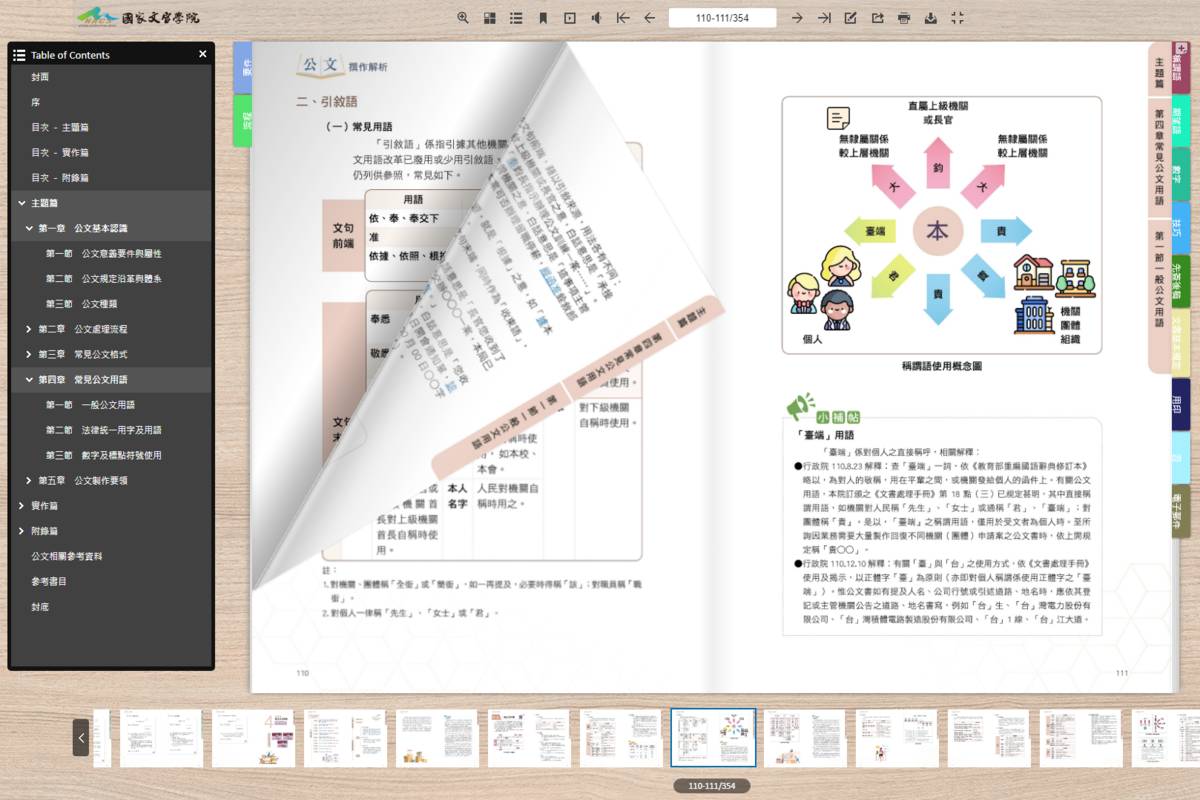 國家文官學院推出「公文撰作解析」電子工具書。