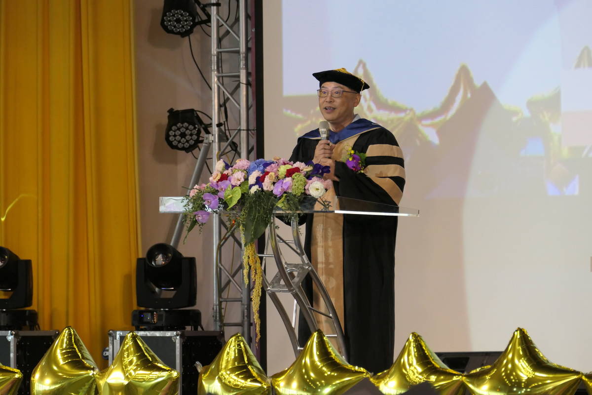 校長陳義文勉勵同學們學習沒有終止，更要邁向國際化 (醒吾提供)