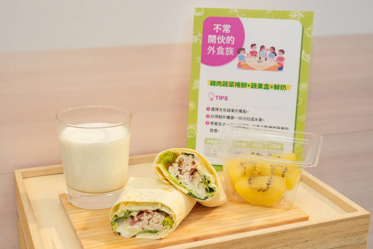 外食族的孩子建議選擇含有蔬果的餐點 再加上一份沙拉或水果 從早開始滿載活力