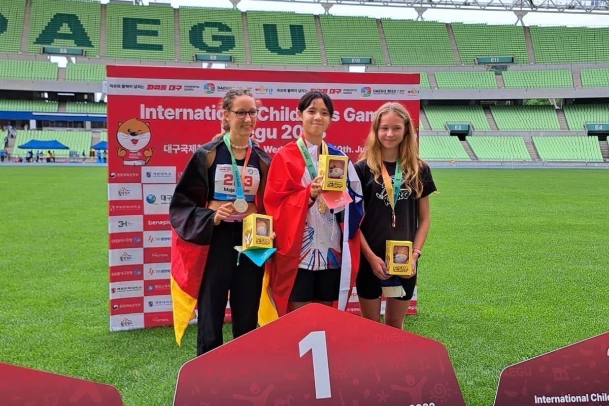 臺北市代表隊田徑選手曾子瑀打破個人最佳紀錄，奪下女子跳高金牌
