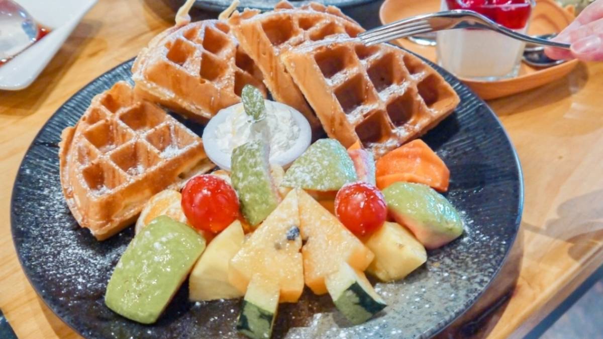 還有美味滿點的格子鬆餅