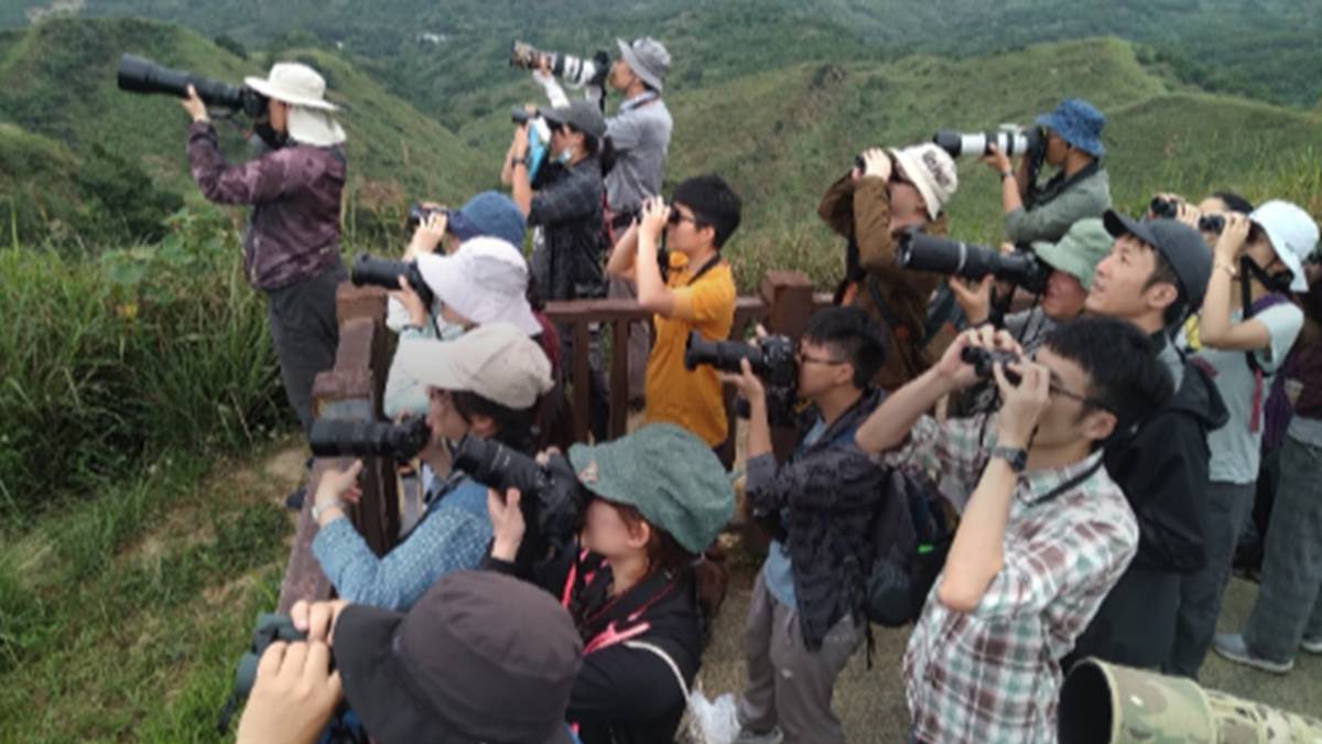 每年春季適逢猛禽的遷移季節，在遷移點的稜線上舉辦民眾賞鷹活動。.jpg