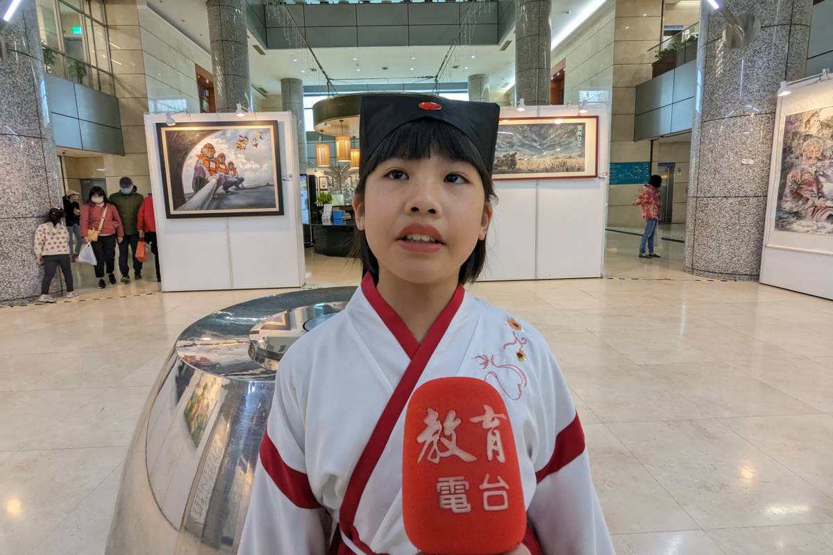 喜愛唱歌和古詩的鄭同學從苗栗來參賽
