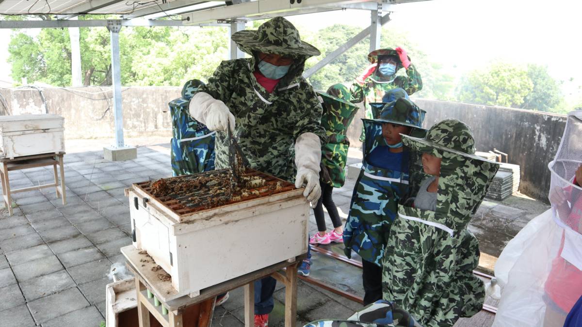 同安國小讓學生體驗養蜂人的感受(圖片來源：教育處提供)