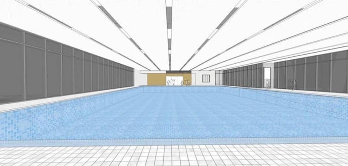 新建活動中心設施包含幼兒園教室、游泳池、綜合球場及辦公空間等