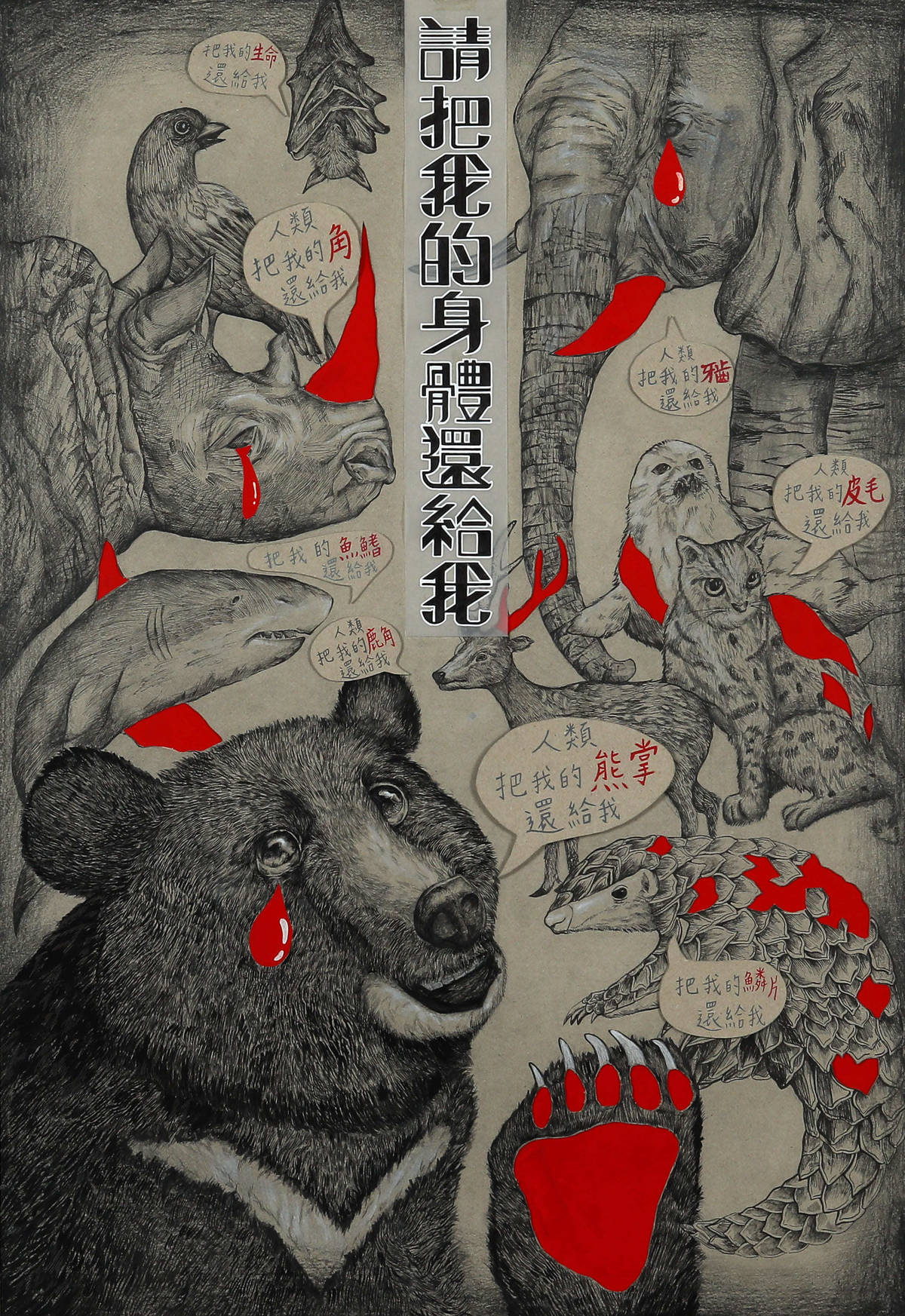 天母國中學生作品「請把我的身體還給我」獲平面設計類國中普通班組特優