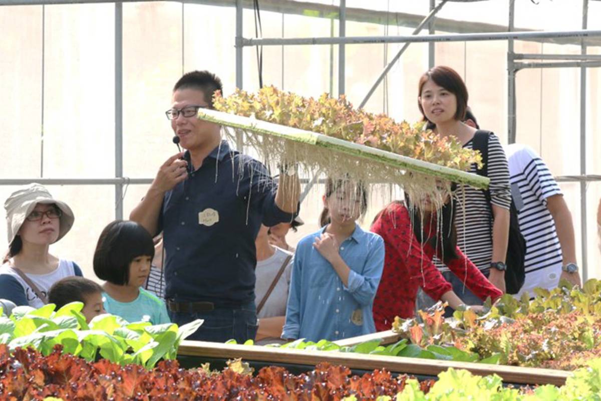 大葉大學校友江啟峰推廣食農教育(圖片來源：大葉大學提供)