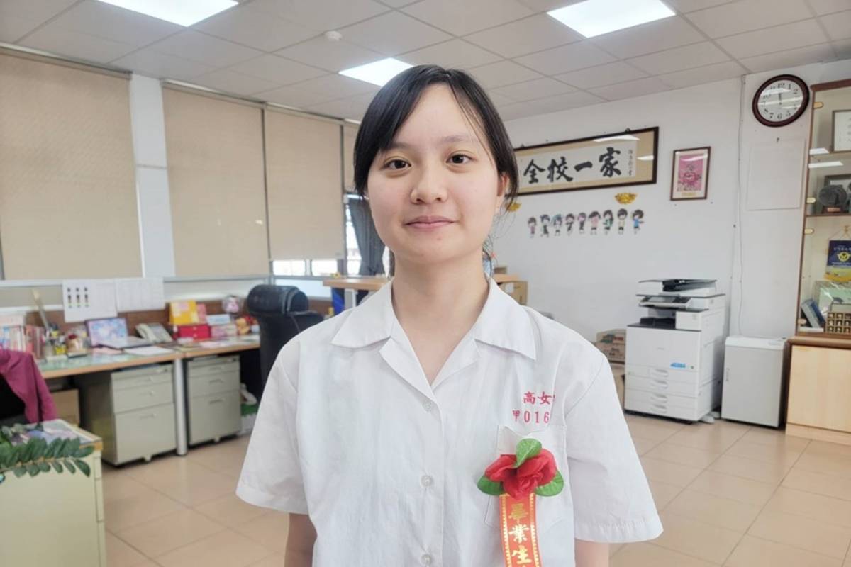 臺東女中學生林思岑錄取臺大職能治療學系。