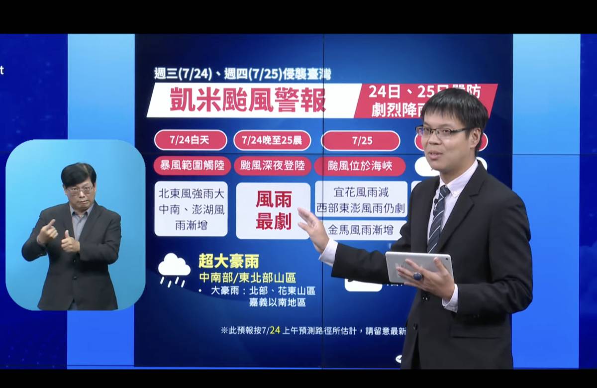 凱米颱風增強為強颱 研判路徑可能會擺盪或打轉