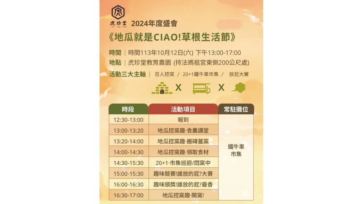 虎珍堂希望今年能夠順利邀請百人焢窯烤地瓜